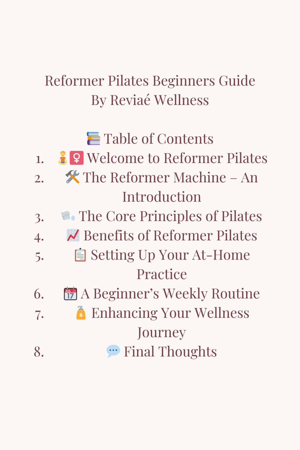 Reformer Pilates Beginners Guide eBook