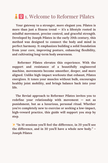 Reformer Pilates Beginners Guide eBook