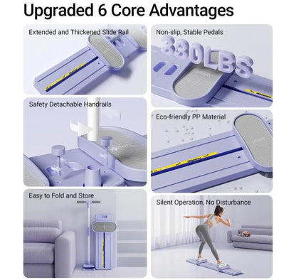 "Foldable 3-In-1 Ski Trainer: Leg, Pelvic & Hip Strengthener for Postpartum Women, Home Gym Equipment"