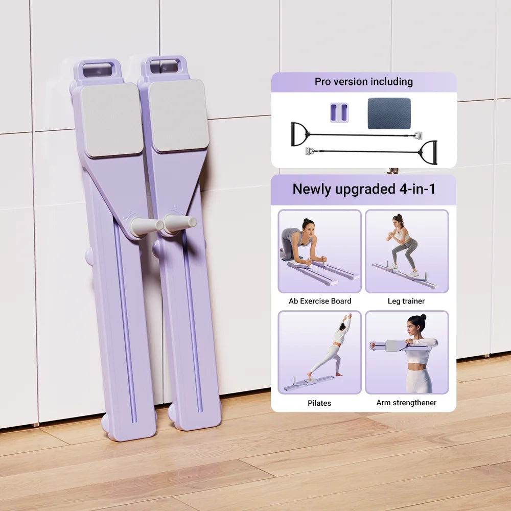 2-In-1 Abs & Ski Board - Portable Core/Leg Trainer, Split Pilates-Reformer for Home Gym, Lightweight Full-Body Fitness