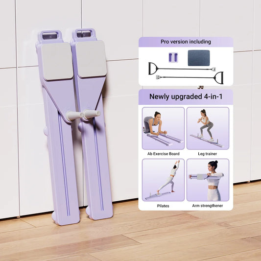 2-In-1 Abs & Ski Board - Portable Core/Leg Trainer, Split Pilates-Reformer for Home Gym, Lightweight Full-Body Fitness